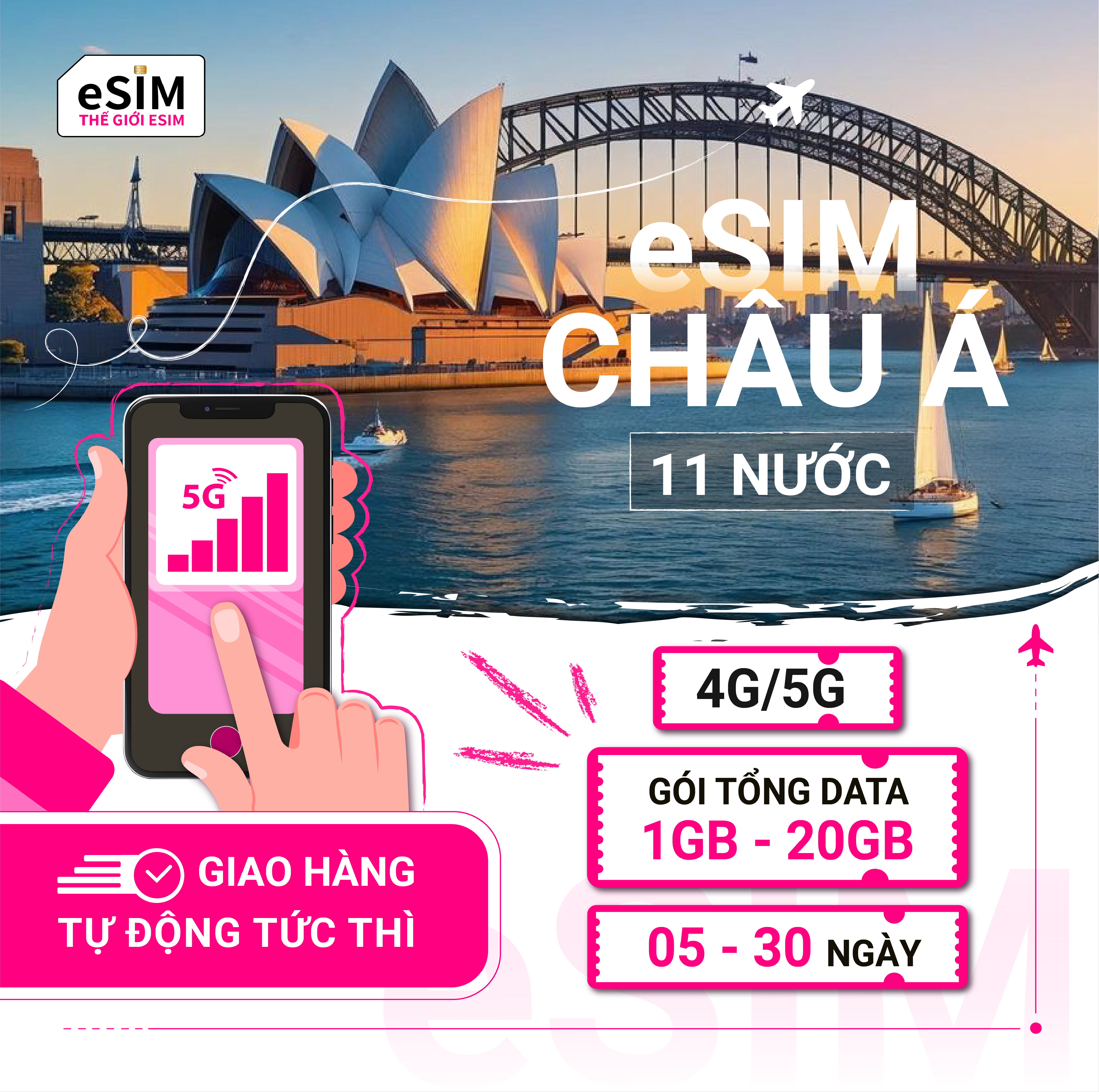 eSIM Châu Á 11 nước